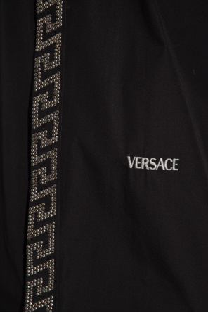 Versace Versace long-sleeve logo-jacquard shirt Schwarz