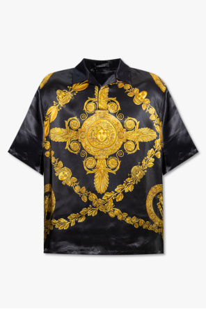 Polo shirt with baroque print od Versace