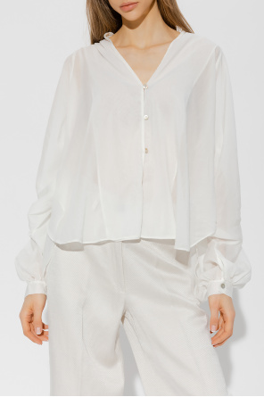 forte_forte Tipped shirt with puff sleeves