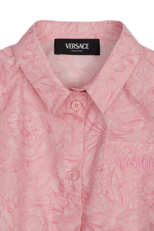 Versace Kids Barocco funnel shirt