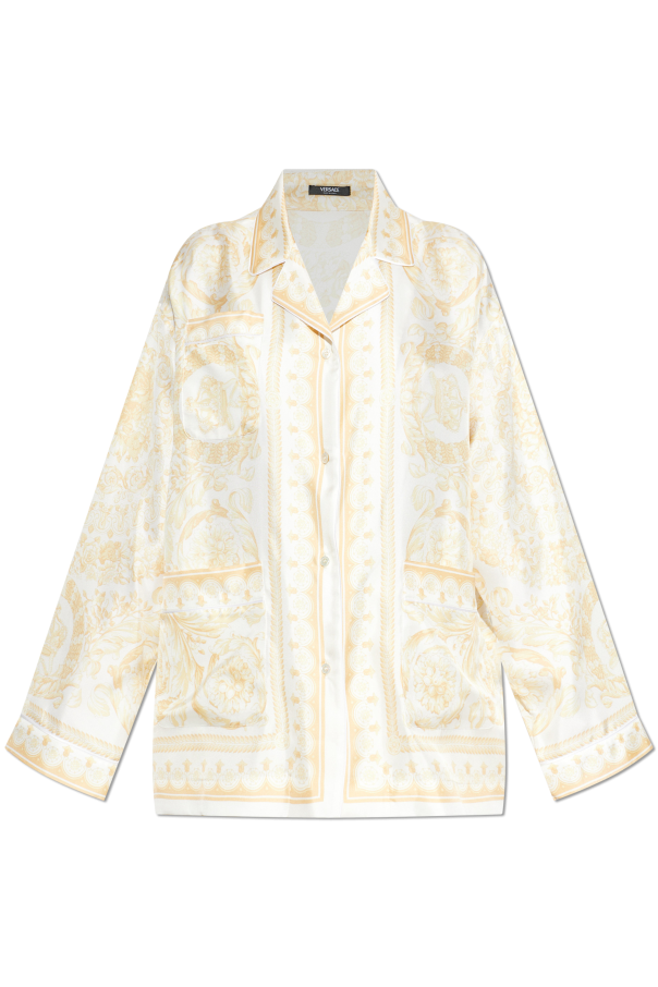 Silk shirt with "La Coupe des Dieux" print od Versace
