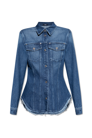 Denim jacket with vintage effect