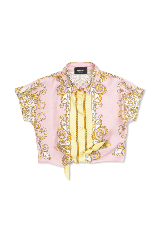 Silk short-sleeve shirt od Versace Kids