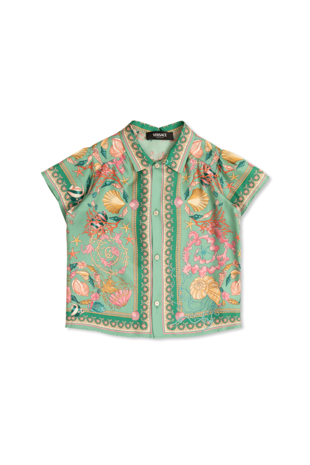 Silk shirt with print od Versace Kids