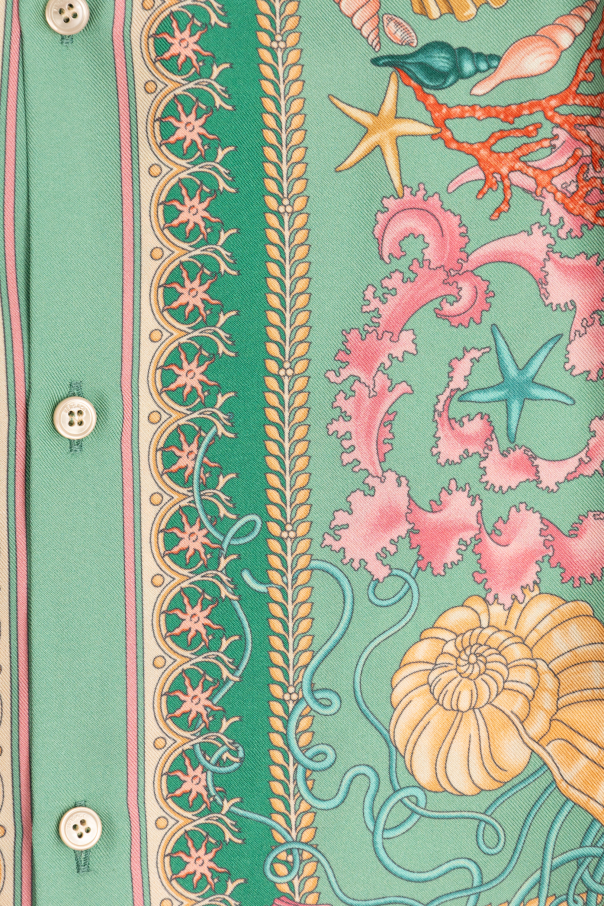 Versace Kids Camisa de seda con estampado