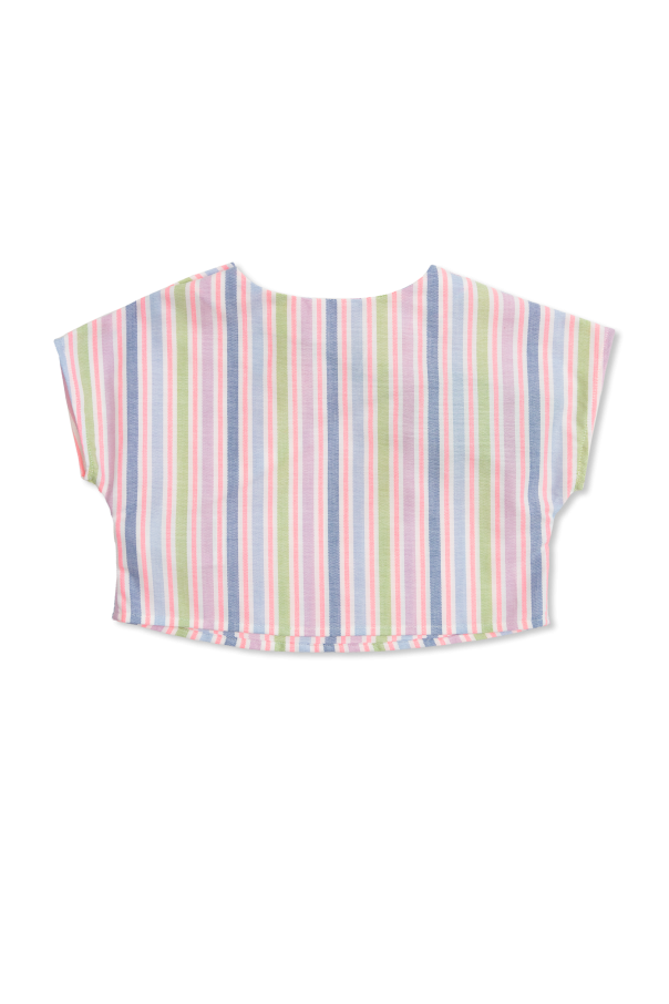 Versace Kids Top corto con estampado a rayas