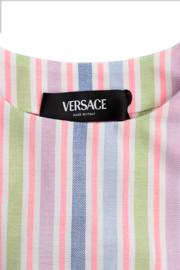 Versace Kids Top corto con estampado a rayas