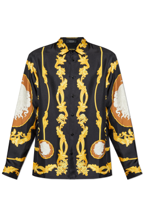 Silk shirt with medusa cameo print od Versace
