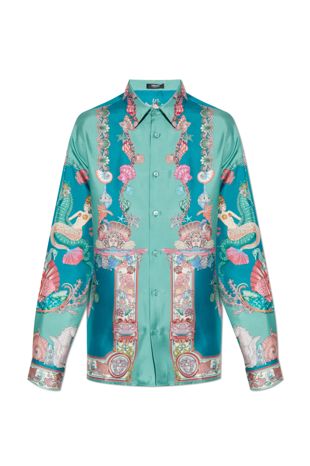Silk shirt with "Coral Theatre" print od Versace