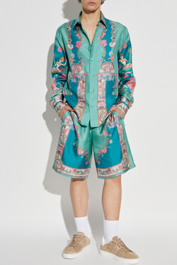 Versace Seidenhemd mit "Coral Theatre"-Print