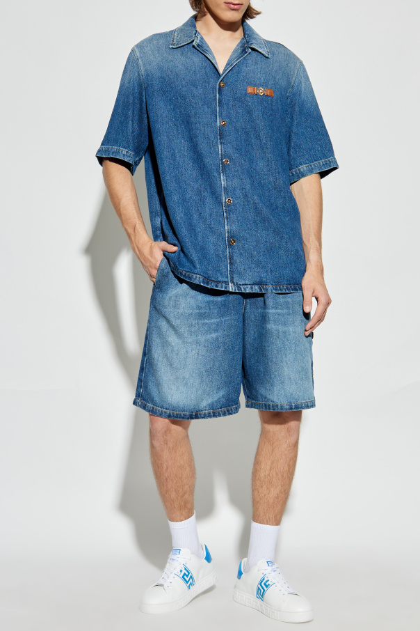 Versace Denim shirt with short sleeves