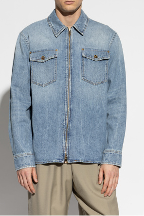 Versace Camisa de ganga com efeito 'vintage'