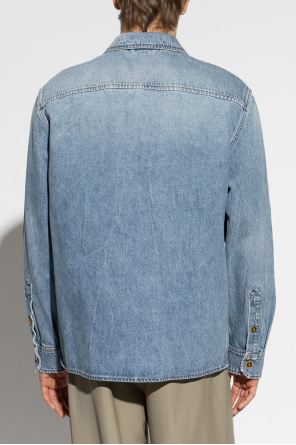 Versace Camisa de ganga com efeito 'vintage'