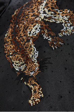 Versace Camisa de seda con aplicaciones brillantes