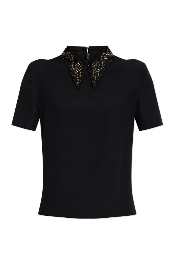 Top with applications on the collar od Versace