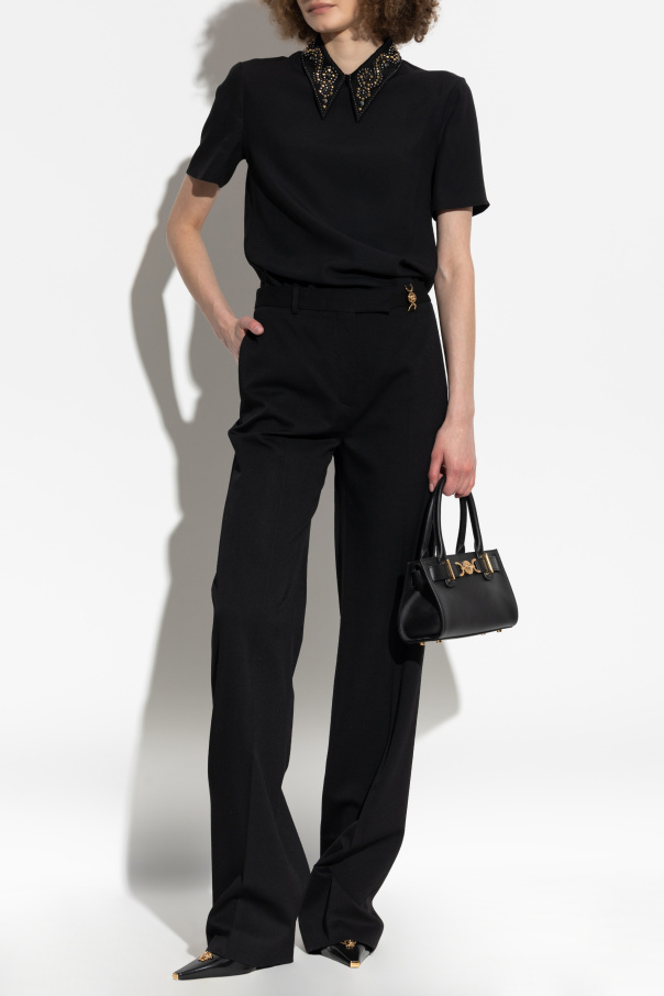 Versace Top con aplicaciones en el cuello