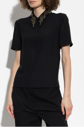 Versace Top con aplicaciones en el cuello