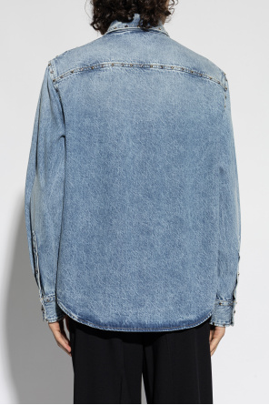 Versace Camisa de ganga com tachas