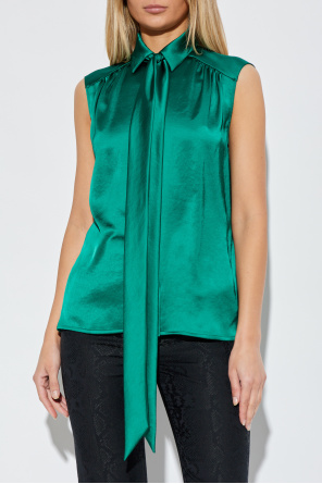 Versace Top mit dekorativem Bindeband am Ausschnitt