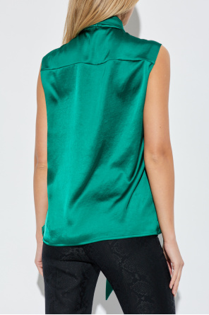 Versace Top mit dekorativem Bindeband am Ausschnitt