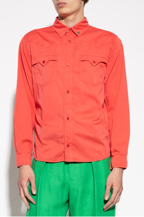 Versace Camisa de algodón con bolsillos