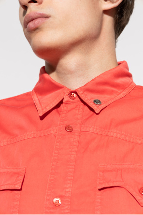 Versace Camisa de algodón con bolsillos