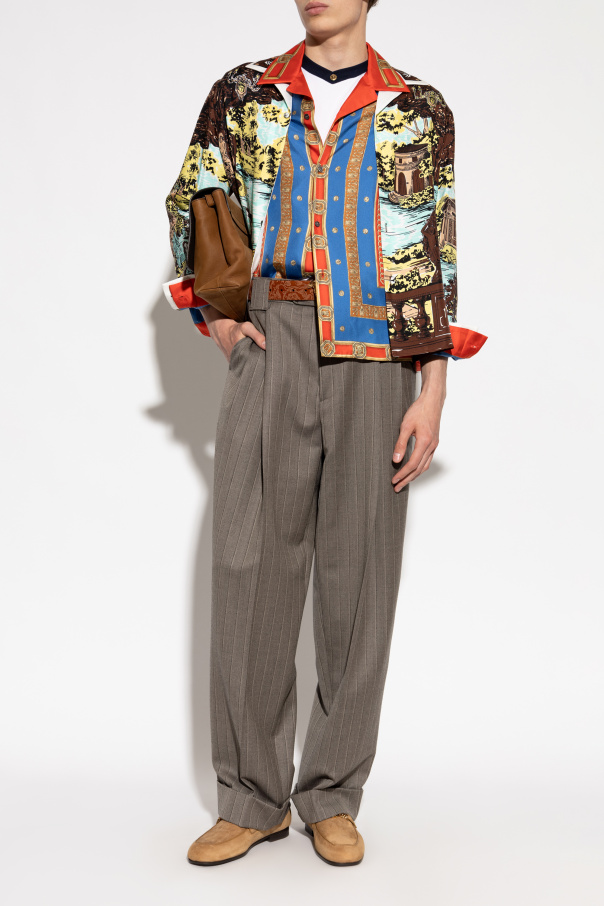 Versace Camisa de seda con estampado