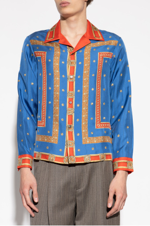 Versace Camisa de seda con estampado