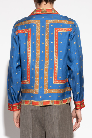 Versace Camisa de seda con estampado