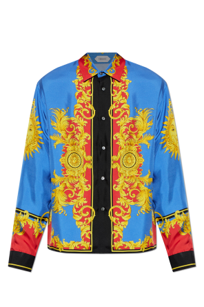 Silk shirt with "The Sun" print