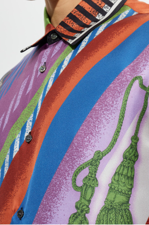 Versace Camisa de seda com estampado "Formula 6"