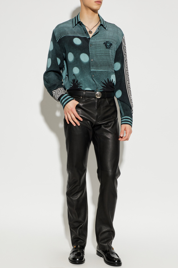 Versace Camisa de seda con estampado