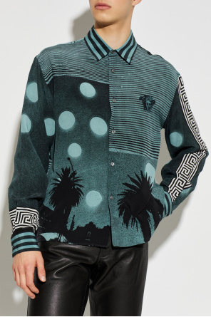 Versace Camisa de seda con estampado