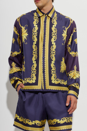 Versace Jedwabna koszula ze wzorem