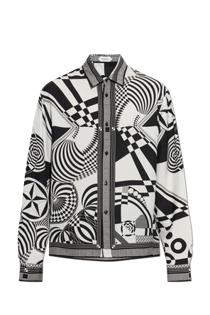 Silk shirt with "Optical Teatro" print