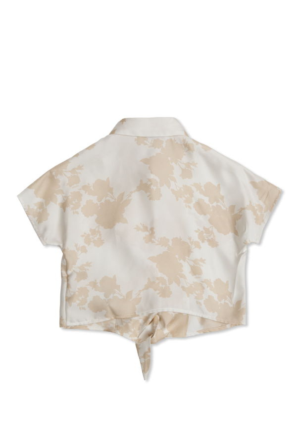 Versace Kids Silk top with floral motif