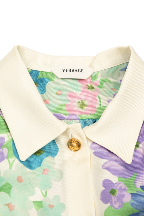 Versace Kids Silk shirt with floral motif