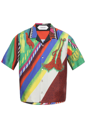 Silk shirt with "Formula 6" print