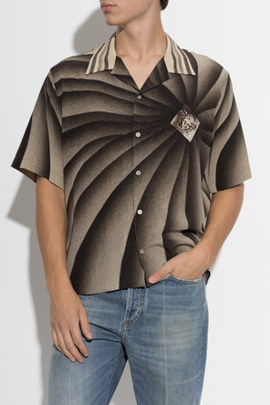 Versace Camisa de seda de manga corta