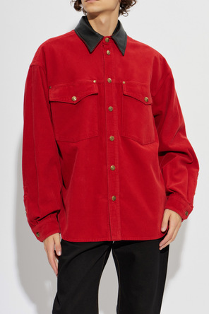 Versace Camisa de pana con bolsillos