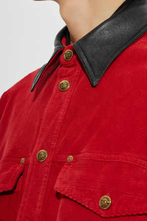 Versace Camisa de pana con bolsillos