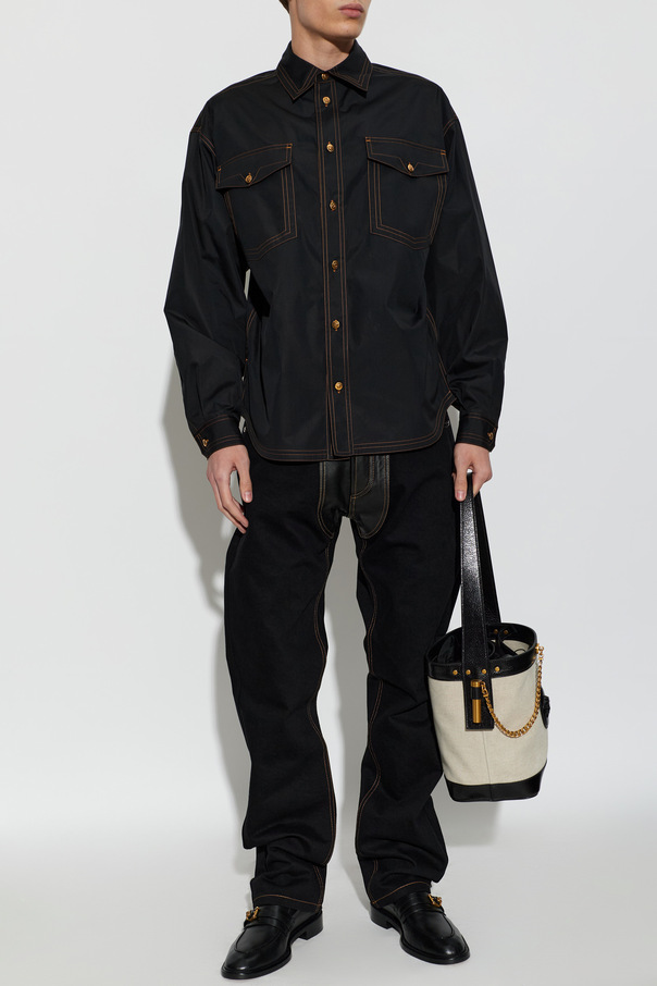 Versace Camisa com costuras contrastantes