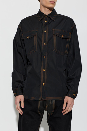 Versace Camisa com costuras contrastantes