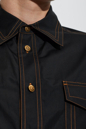 Versace Camisa com costuras contrastantes