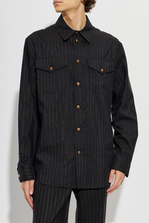 Versace Camisa de algodón con bolsillos