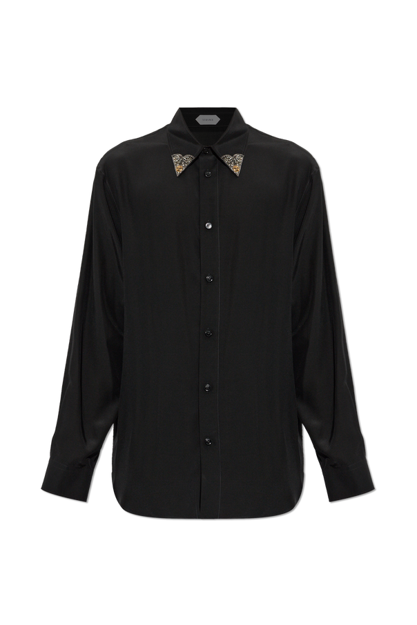 Silk shirt with appliqués od Versace