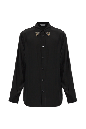 Camisa de seda con apliques
