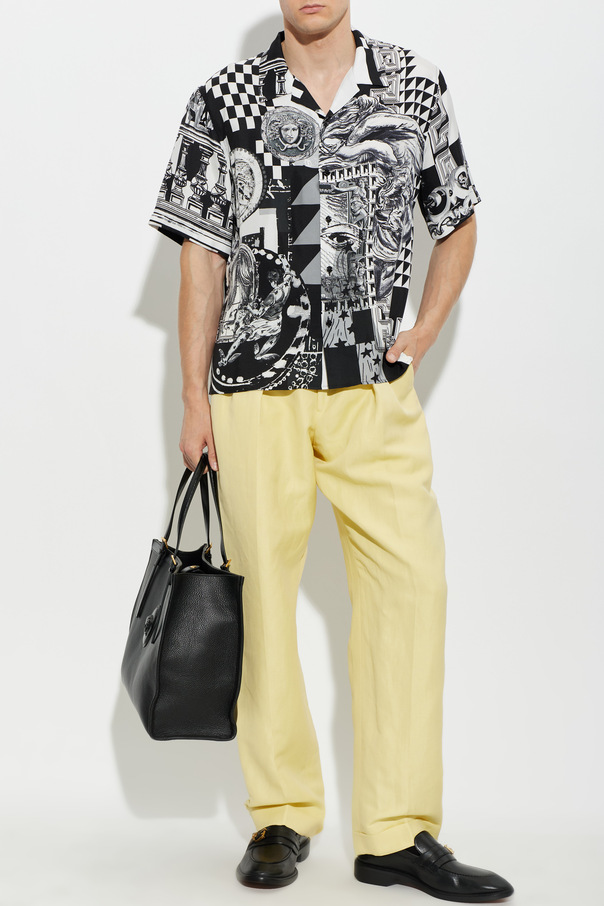 Versace Camisa de seda con estampado "Medusa Collage"