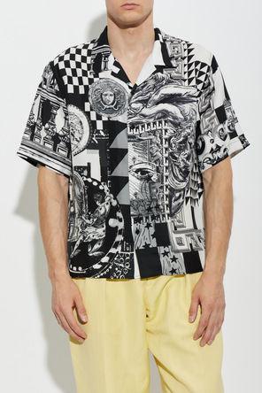 Versace Camisa de seda con estampado "Medusa Collage"