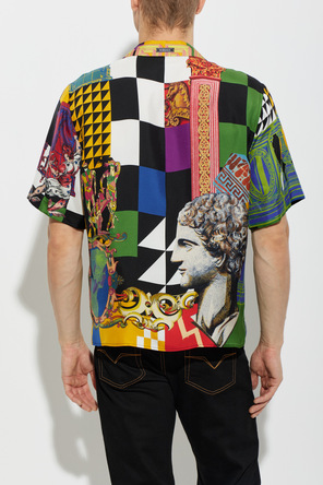 Versace Camisa de seda con estampado "Medusa Collage"